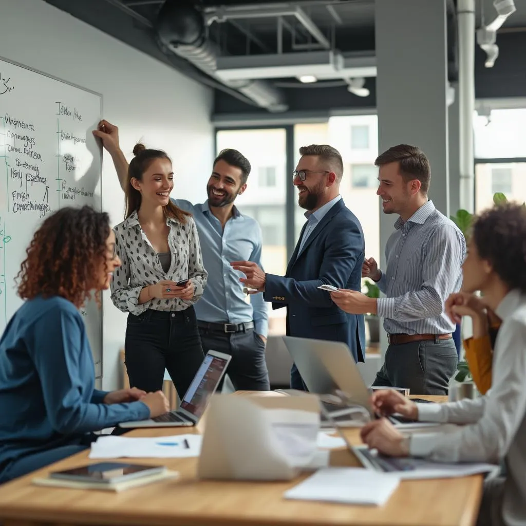 Equipo de consultores trabajando juntos